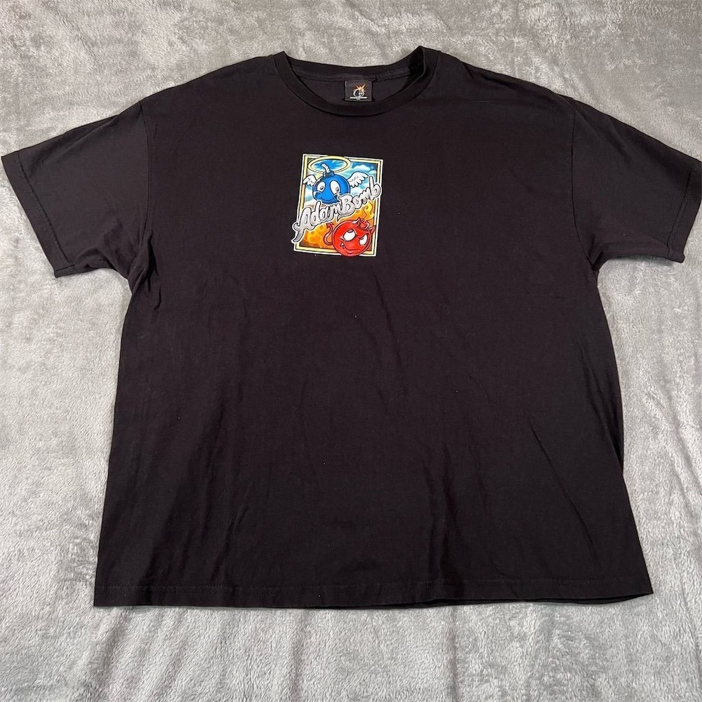 Adam Bomb T-Shirt Men's Black XXL Graphic Crew‎ Neck Short Sleeve Casual